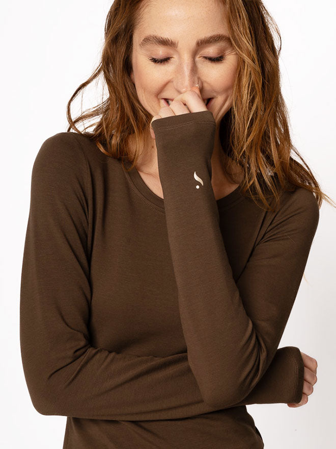 Shirt ELLE Soft Longsleeve in Cocoa