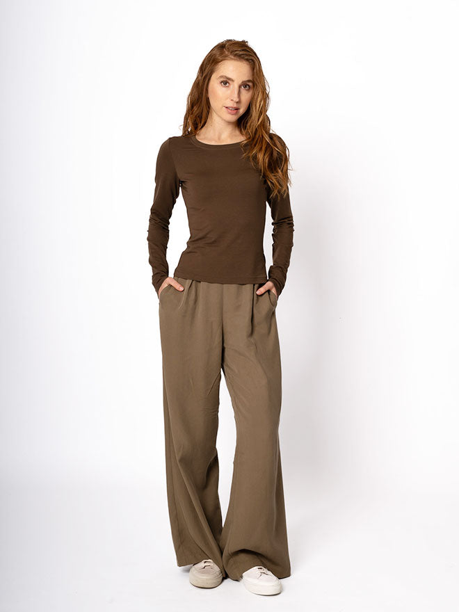 Shirt ELLE Soft Longsleeve in Cocoa
