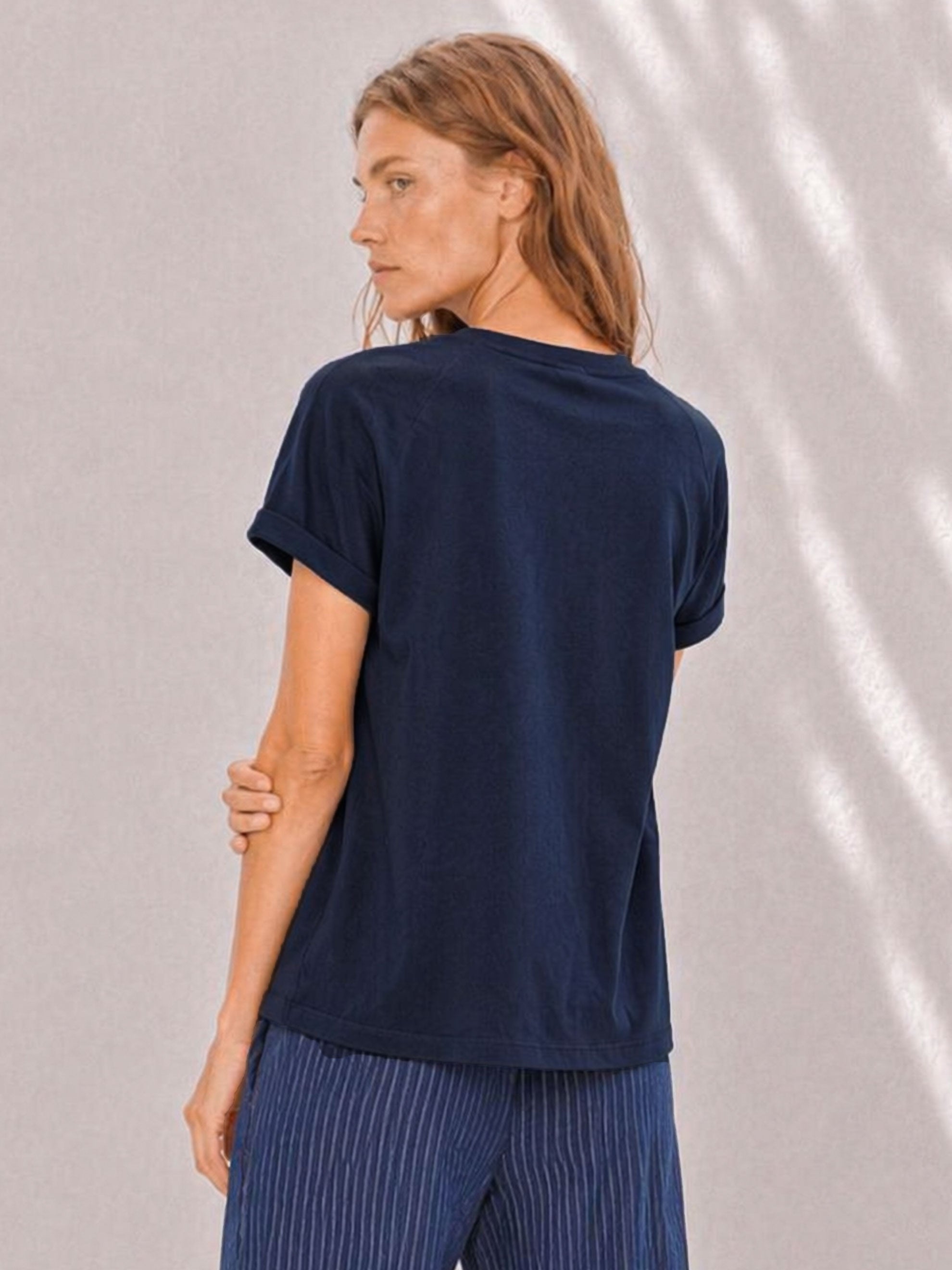 T-Shirt Smilla aus weicher Pima-Baumwolle in deep blue | Sweersocean