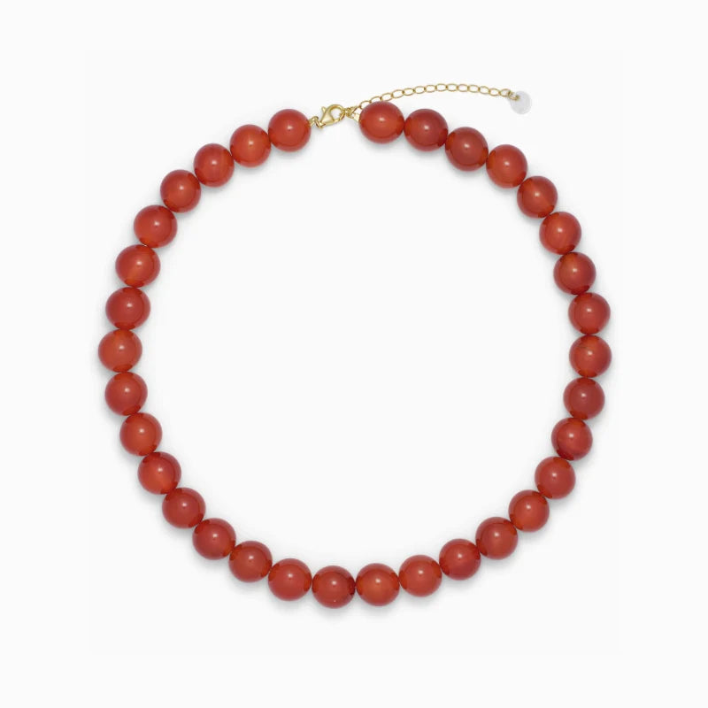 Dicke Perlenkette aus roter Jade von Soi