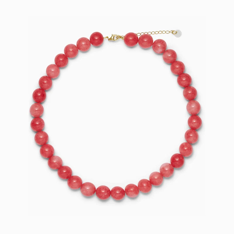 Kette für Damen Faro Redstone Quarz "Clarity" - Symbol für Klarheit | Soï (Sterlingsilber, vergoldet)
