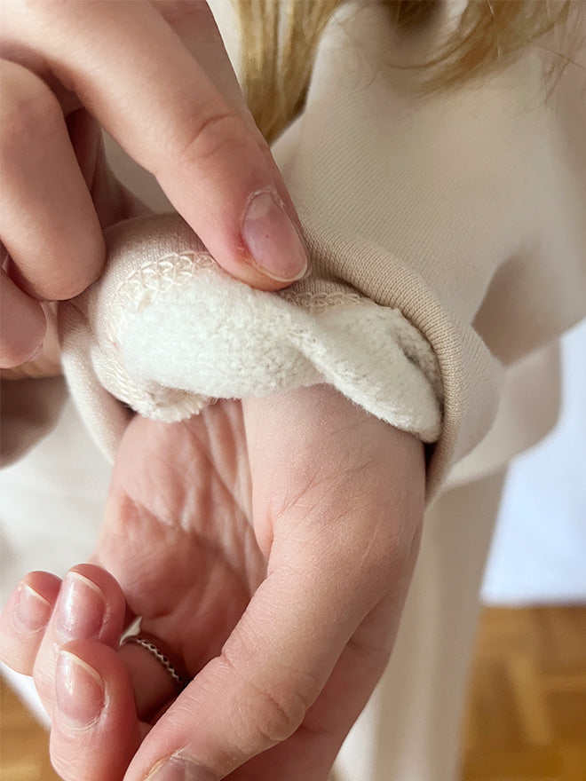 Sweatshirt LUNA aus edlem Baumwolle-Kaschmir-Mix in Almond