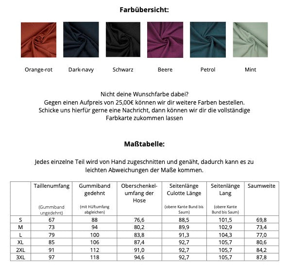 Sommerhose aus TENCEL™ Culotte oder lang - handgefertigt in Hamburg | Jede Studio