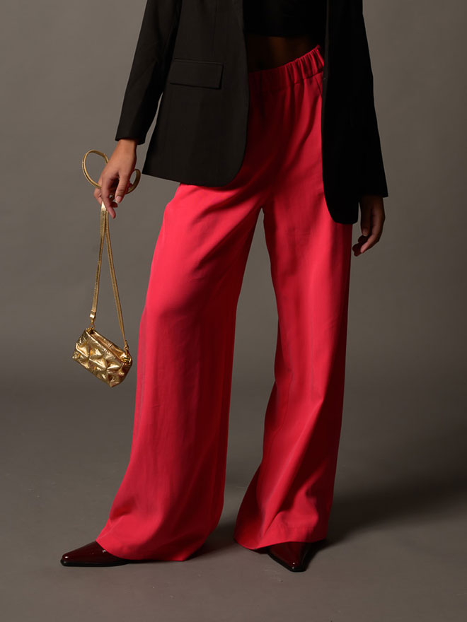FENJA Hose – Wide Leg-Pant long size in Cherry Red