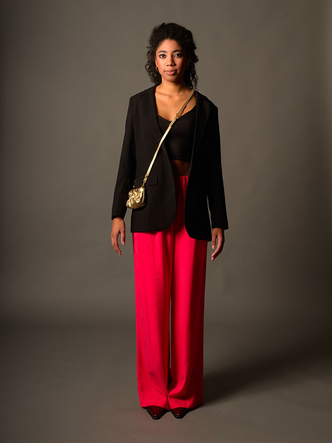 FENJA Hose – Wide Leg-Pant in leuchtendem Cherry Red