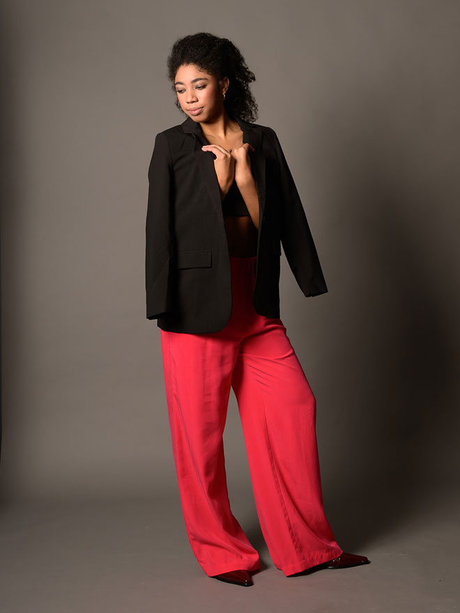 FENJA Hose – Wide Leg-Pant in leuchtendem Cherry Red