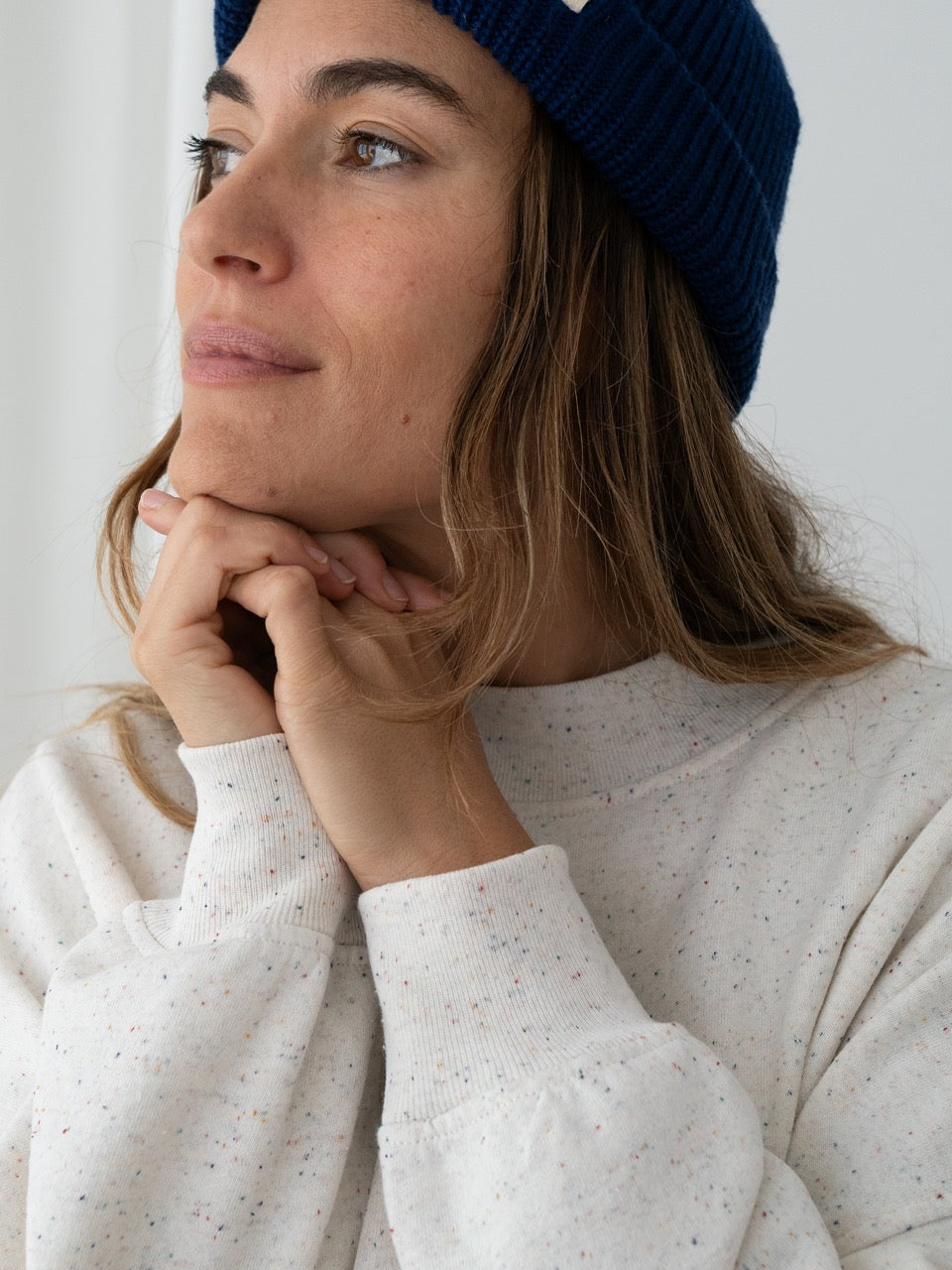 TWOTHIRDS Sweatshirt Bobitz Ecru Multicolour Neps für Damen
