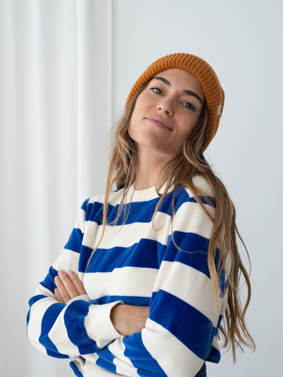 TWOTHIRDS Sweatshirt Hawi Ultramarine Stripes für Damen (Bio-Baumwolle)
