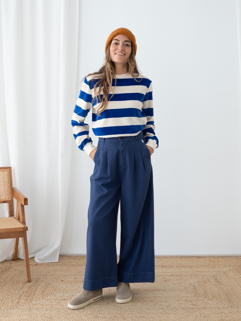 TWOTHIRDS Flanellhose Sandhamn Naval Blue für Damen