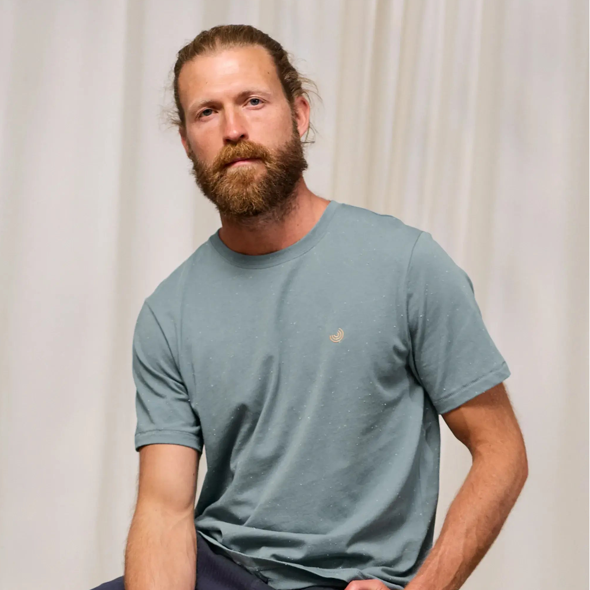 TWOTHIRDS Herren T-Shirt Qalito Old blue (Bio-Baumwolle)