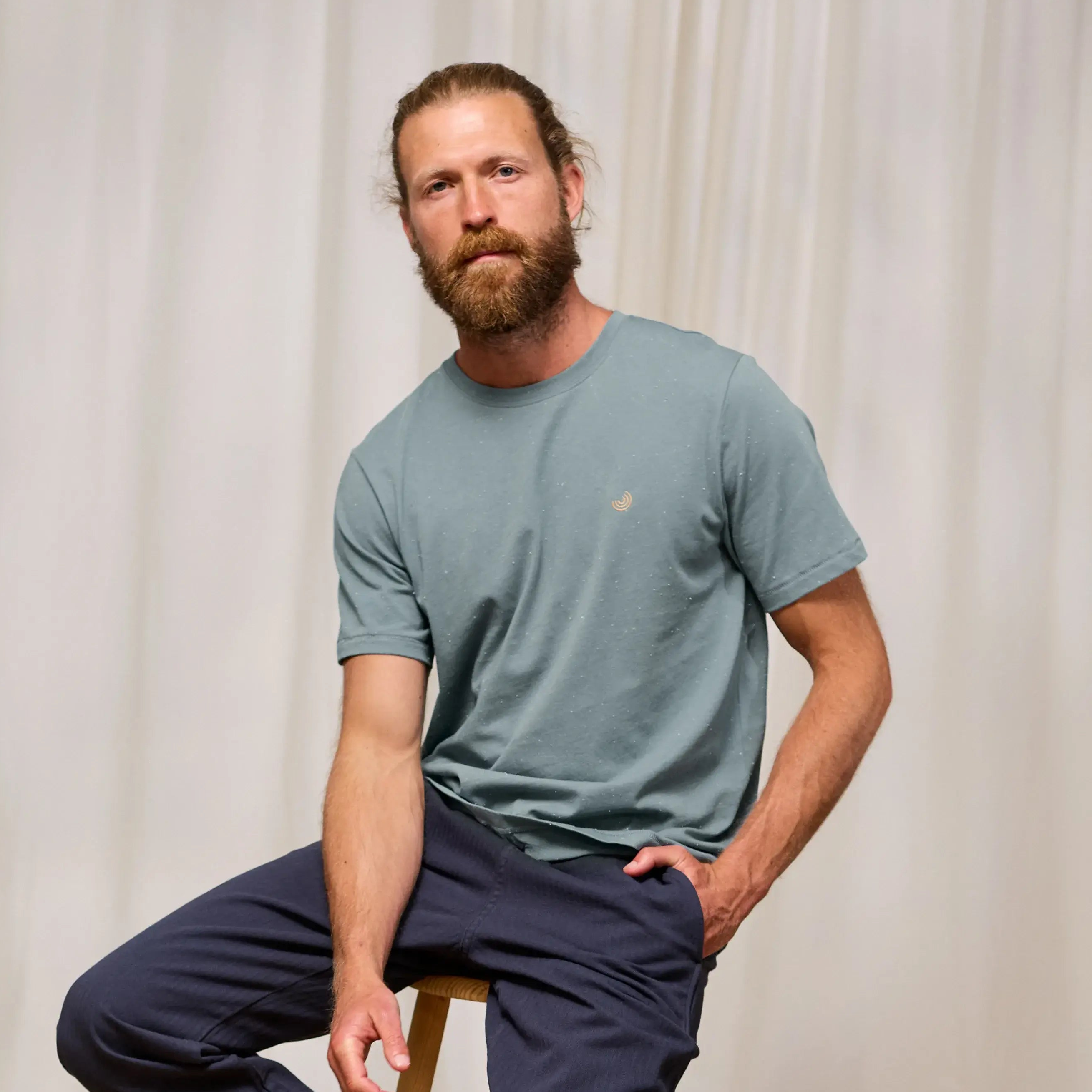 TWOTHIRDS Herren T-Shirt Qalito Old blue (Bio-Baumwolle)