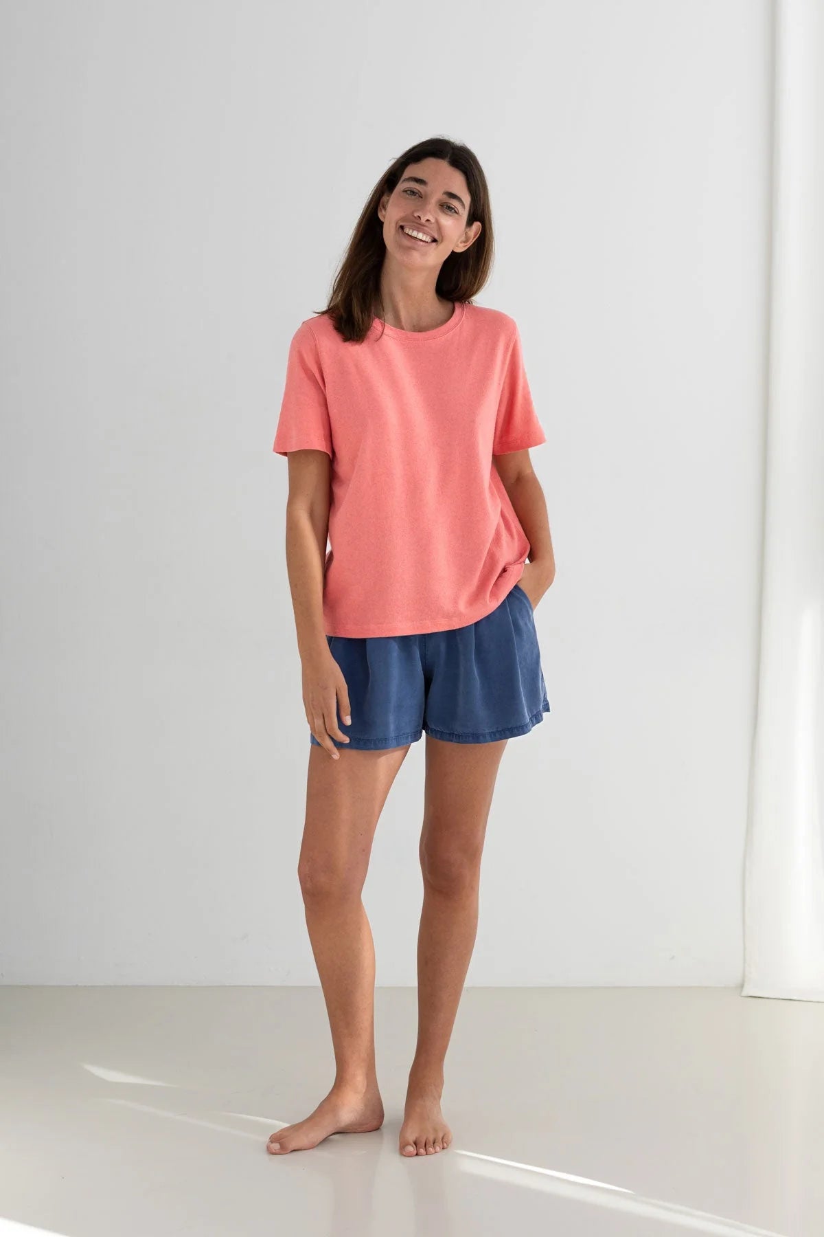 TWOTHIRDS T-Shirt Adele Pink aus Leinen-Baumwollmischung für Damen