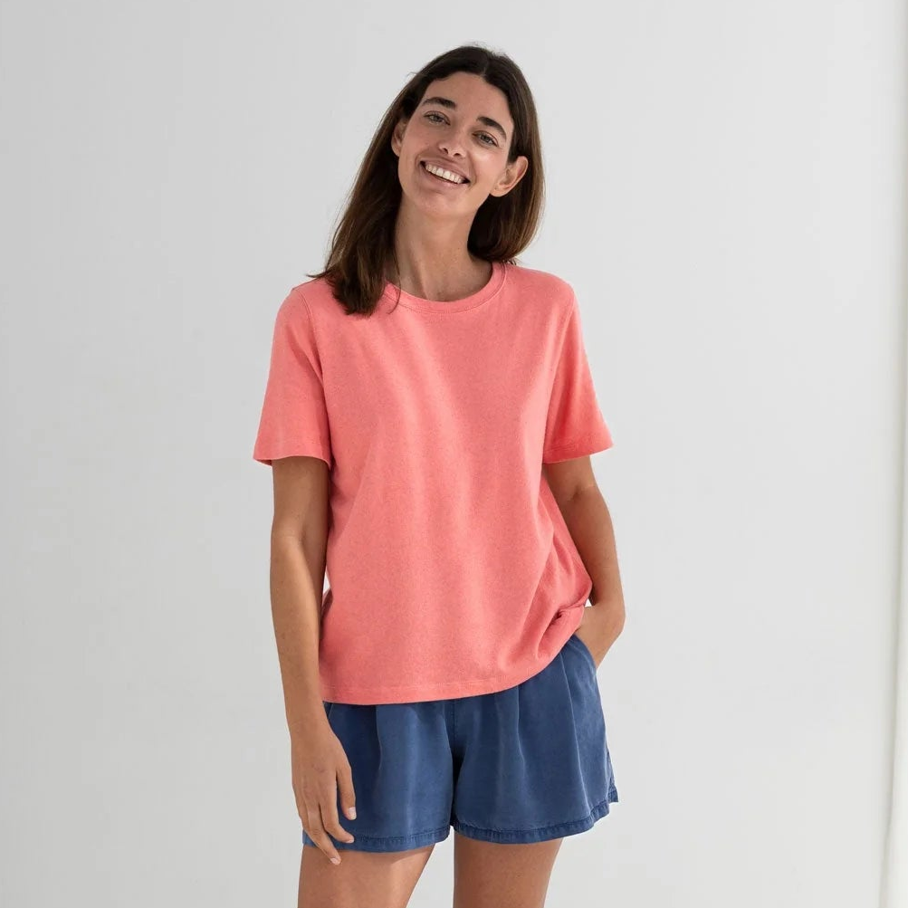 TWOTHIRDS T-Shirt Adele Pink aus Leinen-Baumwollmischung für Damen