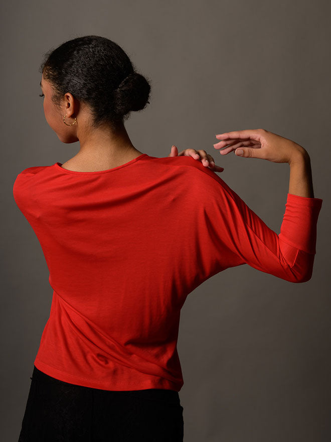 ANOUK V-Neck Shirt – locker und fließend in Rot