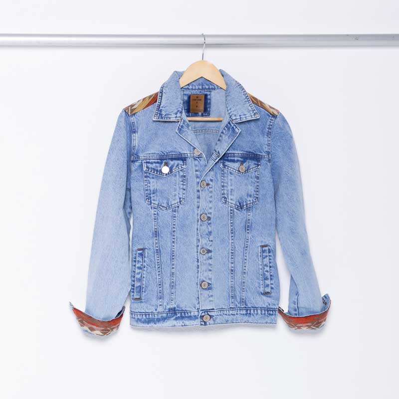 Ethno Jeansjacke Manta Frost Blue/Orange