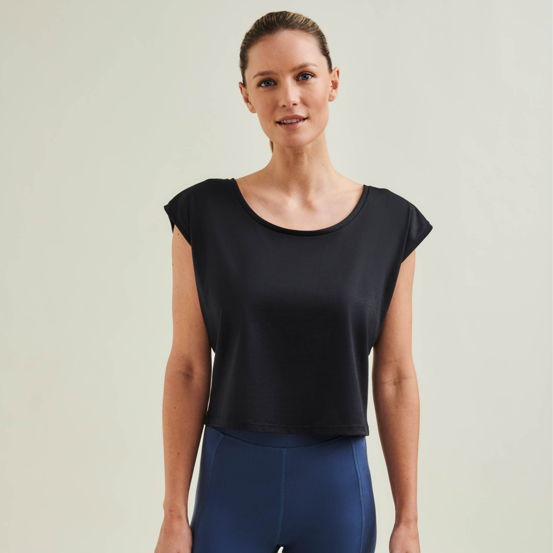 Cropped Dance Vest - Caviar Black