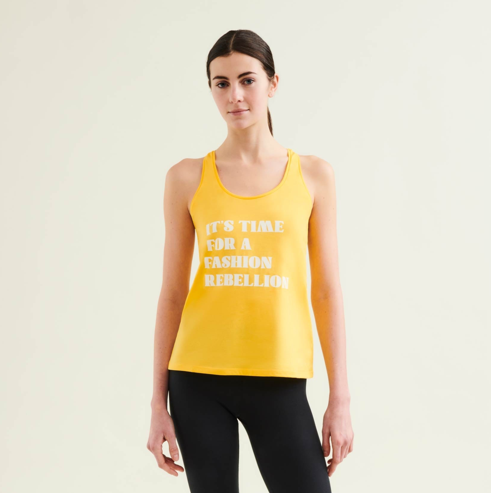 Racer Tank with Print - Sunshine Yellow