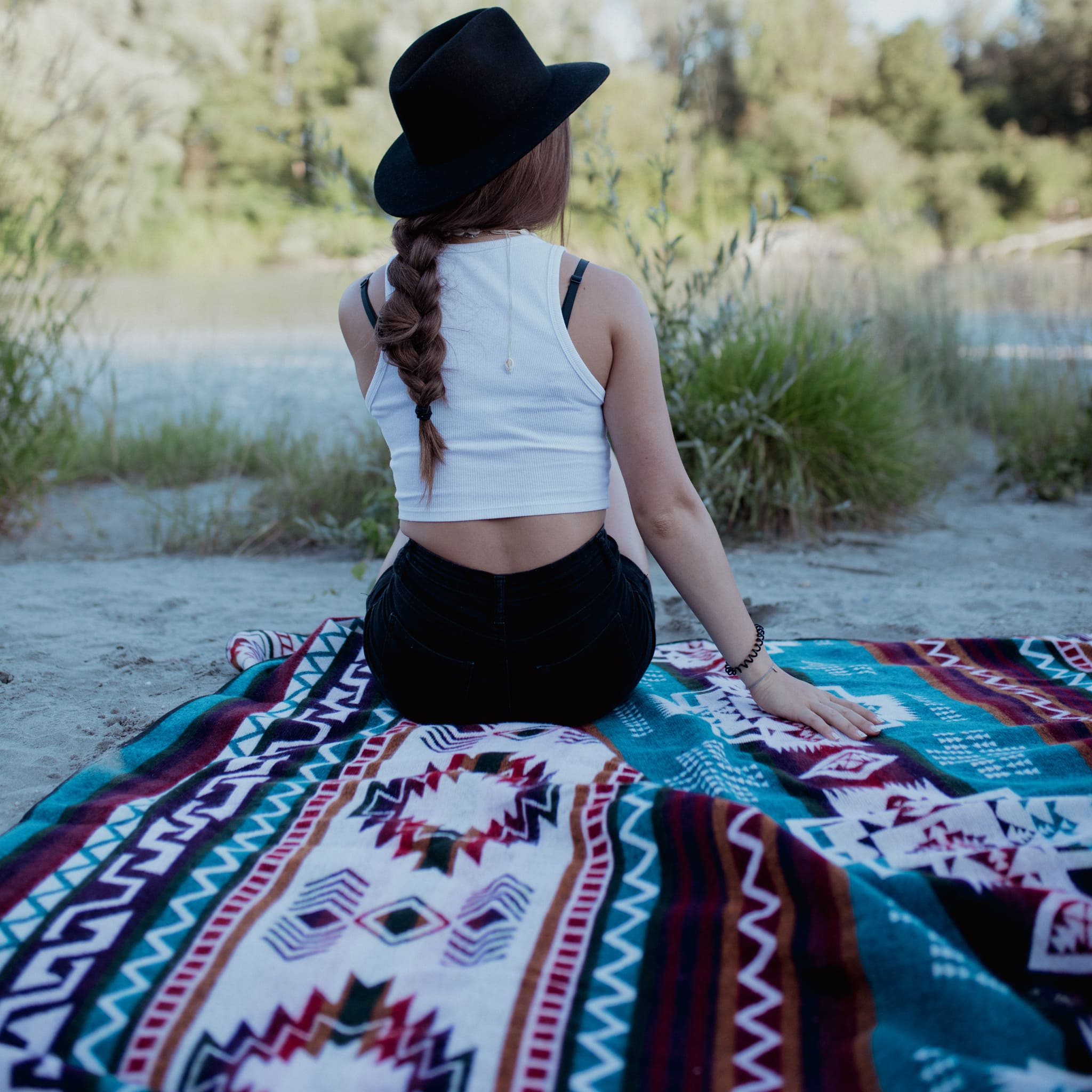 ETHNO Kingsize Decke Esmeraldas Turquoise