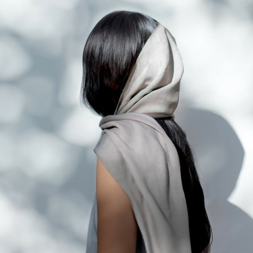 Bambusschal taupe grau