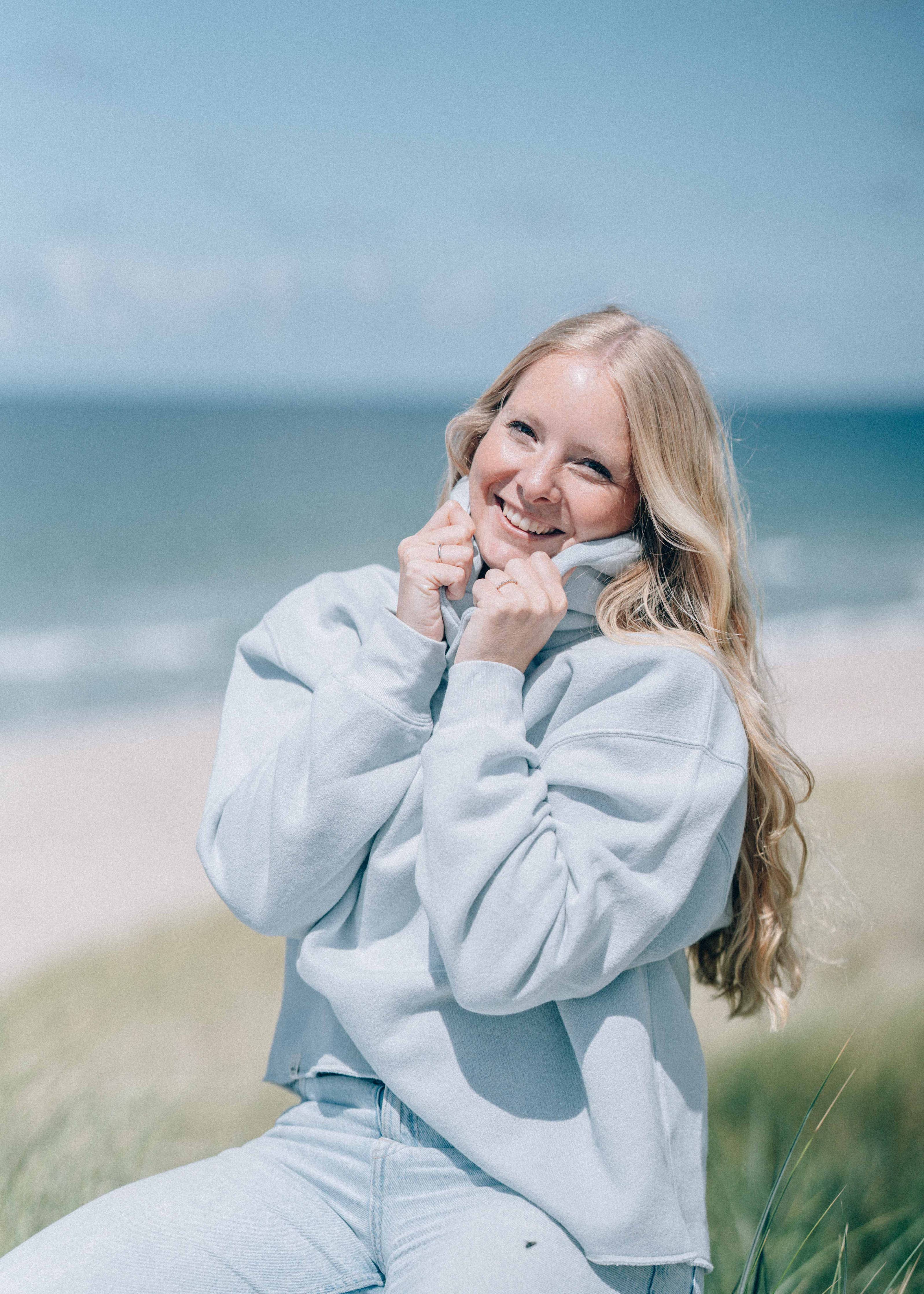 Kuscheliger Hoodie Oversized Wave Meeresblau | Salty