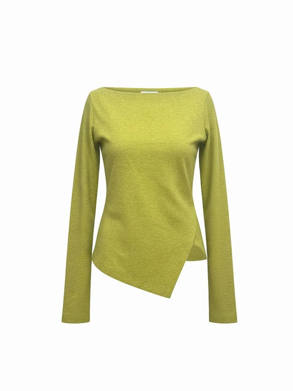 ALVA Shirt – tailliert und asymmetrisch in Lime