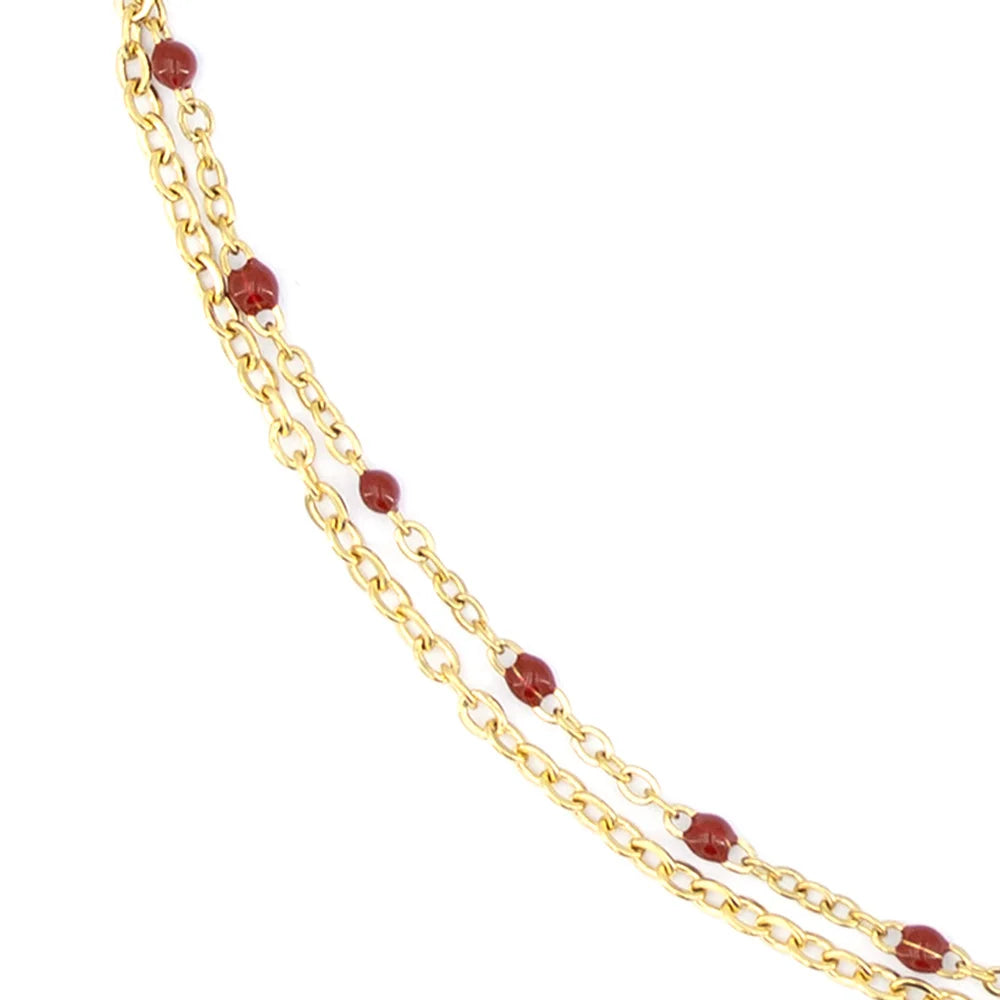 Sergio Engel Armband Beach mit zwei Kettensträngen für Damen (gold und silber aus Edelstahl)