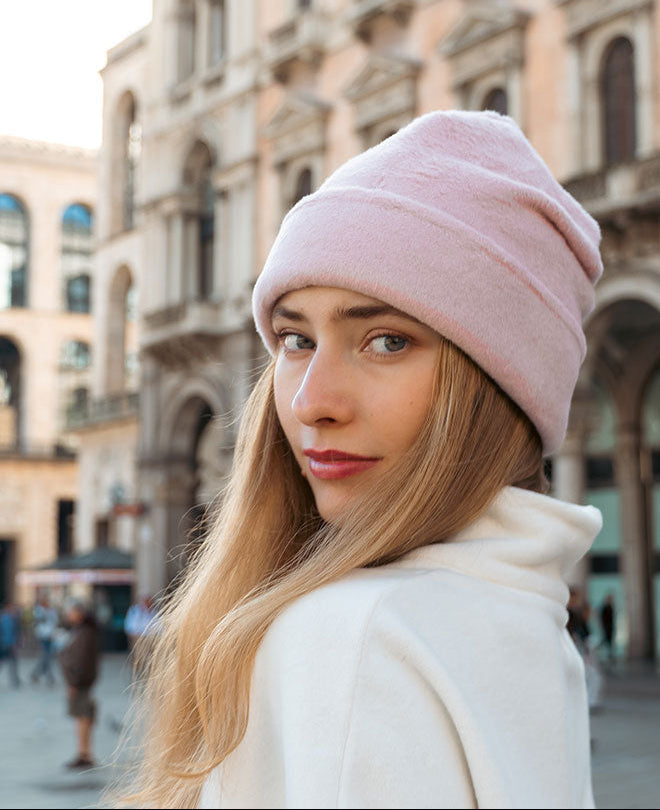 Beanie Hanna aus weichem Baumwoll-Fleece