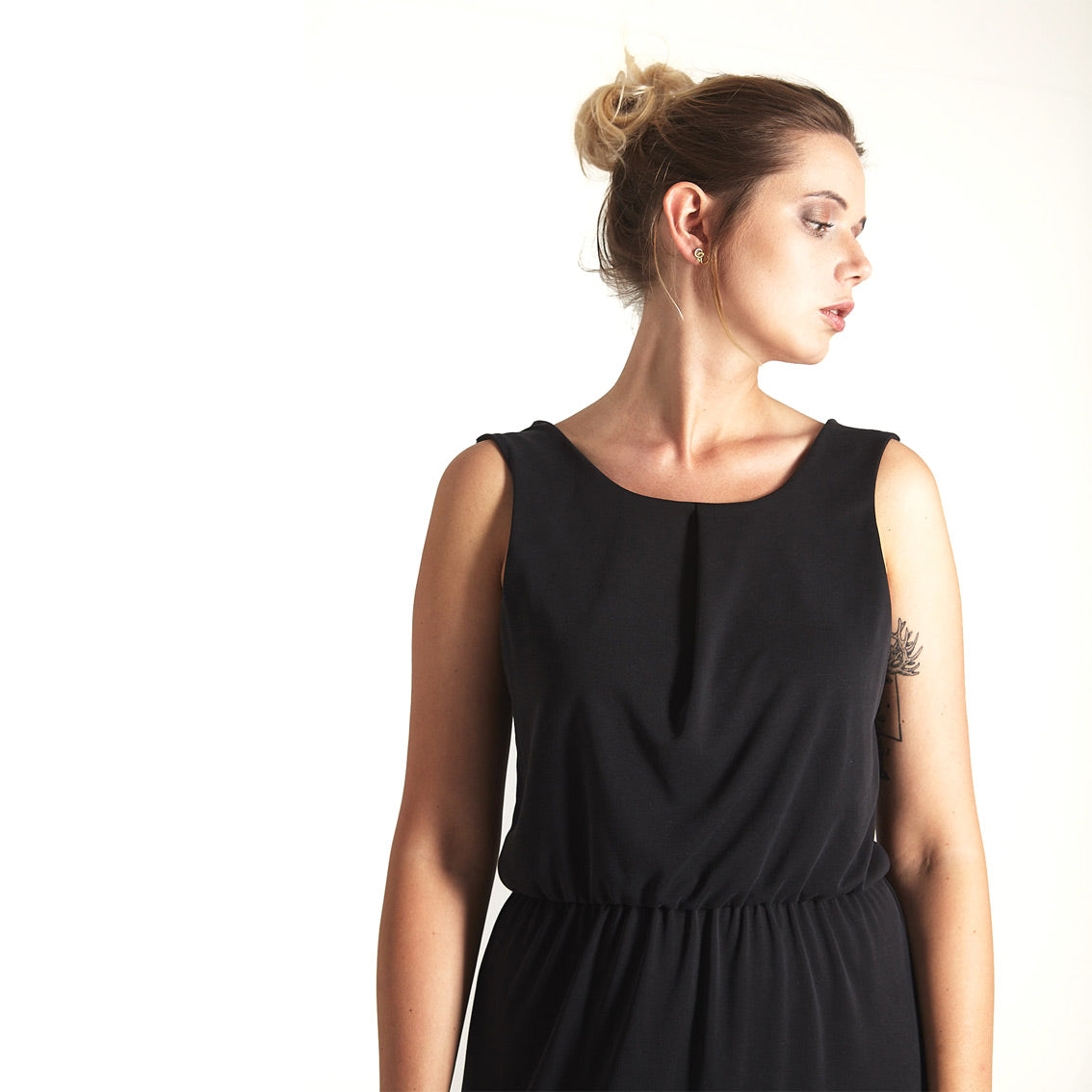 schwarzes Maxikleid MARLEN aus ECOVERO™ Jersey