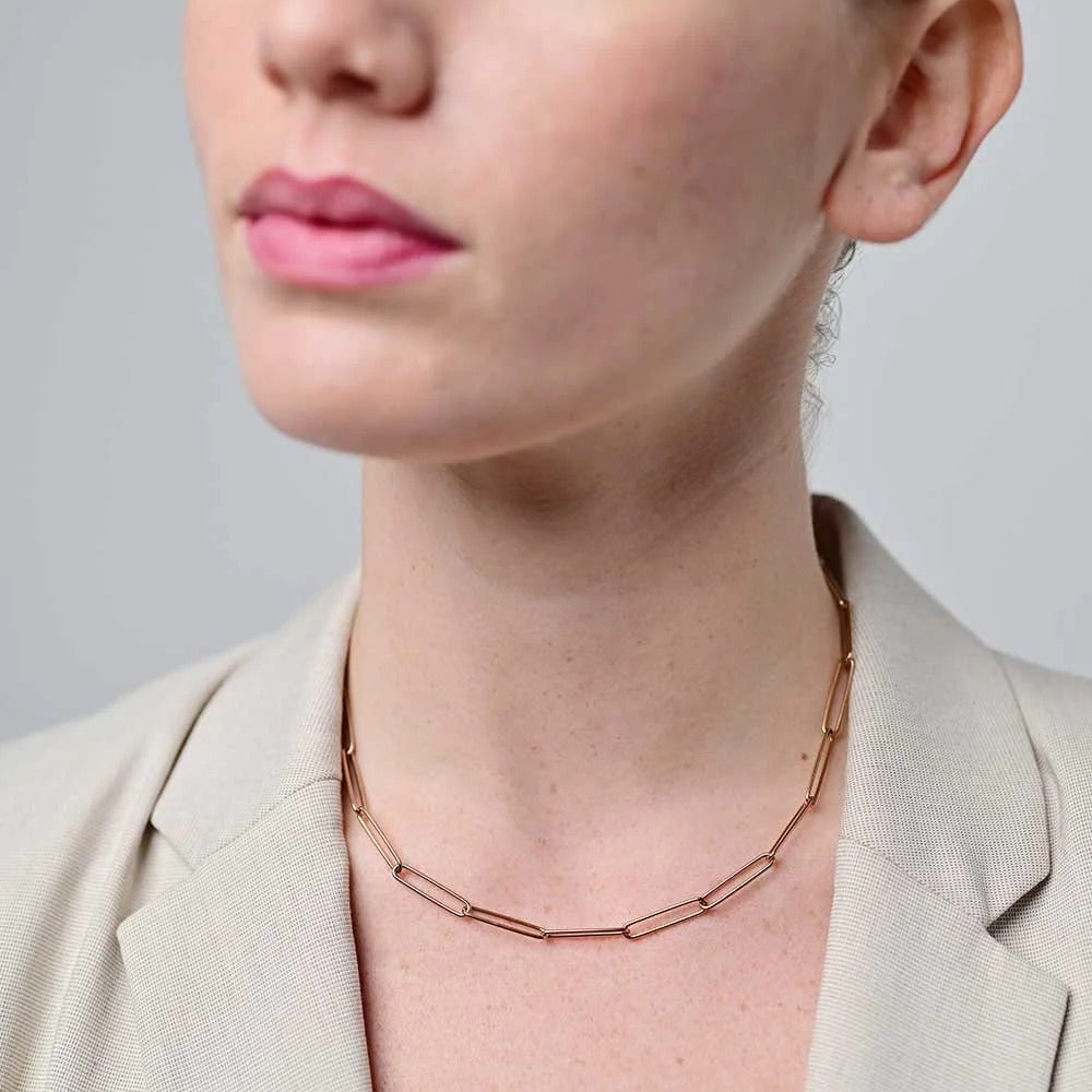 Sergio Engel Paperclip Kette für Damen (gold, silber und rosé aus Edelstahl) simply love it.- simply love it.