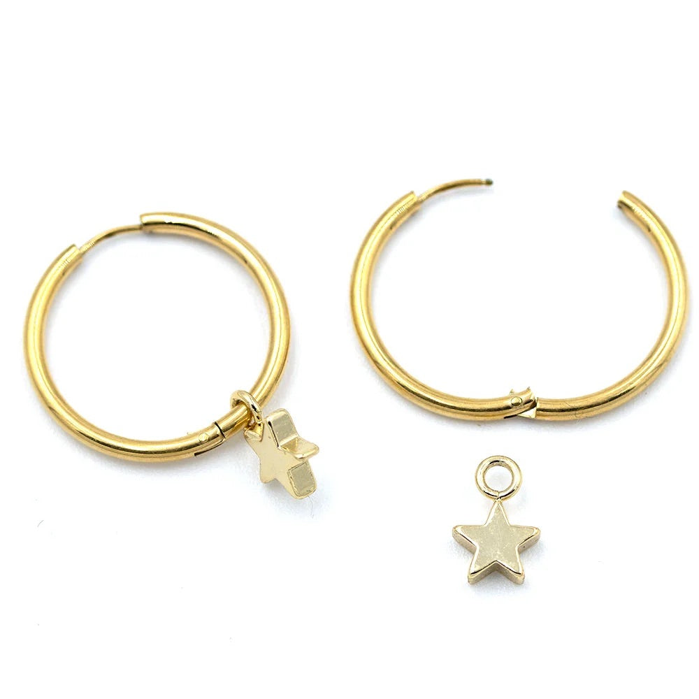 Edelstahl Creole groß mit Stern