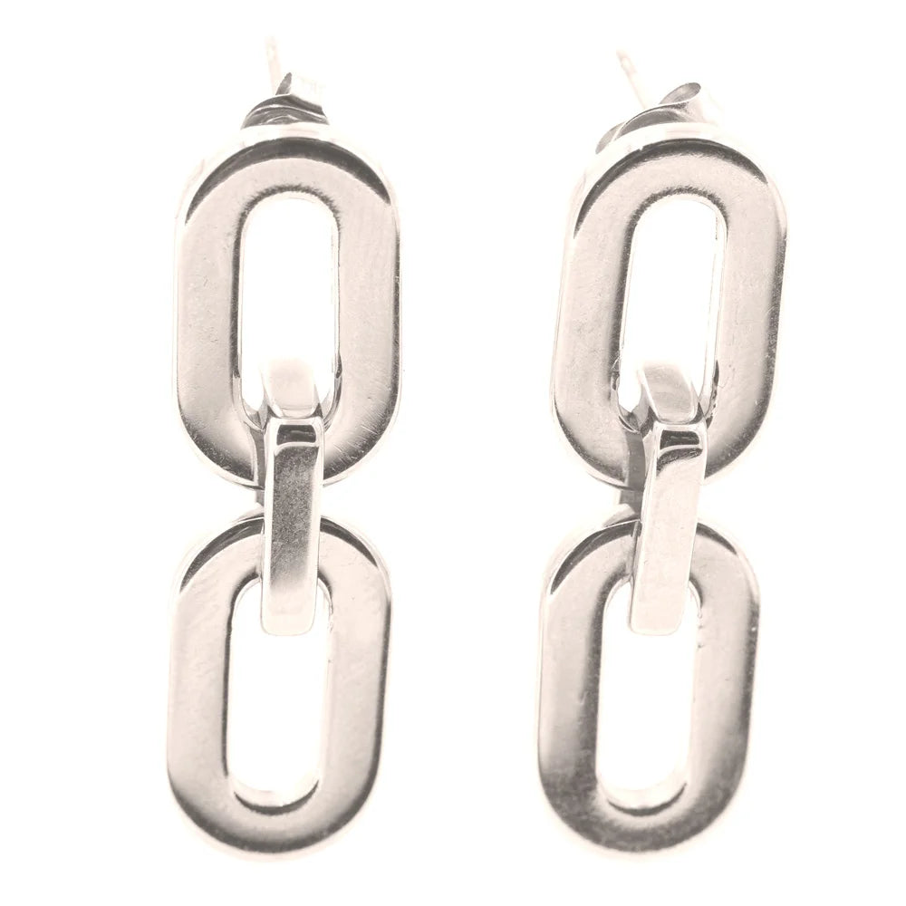 Sergio Engel Statement Ohrringe – Kettenglied Design (gold und silber aus Edelstahl)