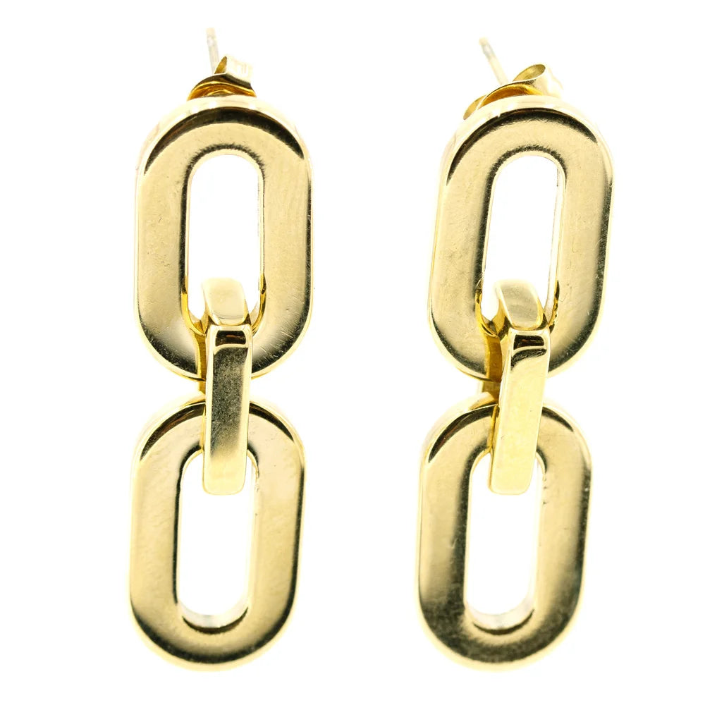 Sergio Engel Statement Ohrringe – Kettenglied Design (gold und silber aus Edelstahl)