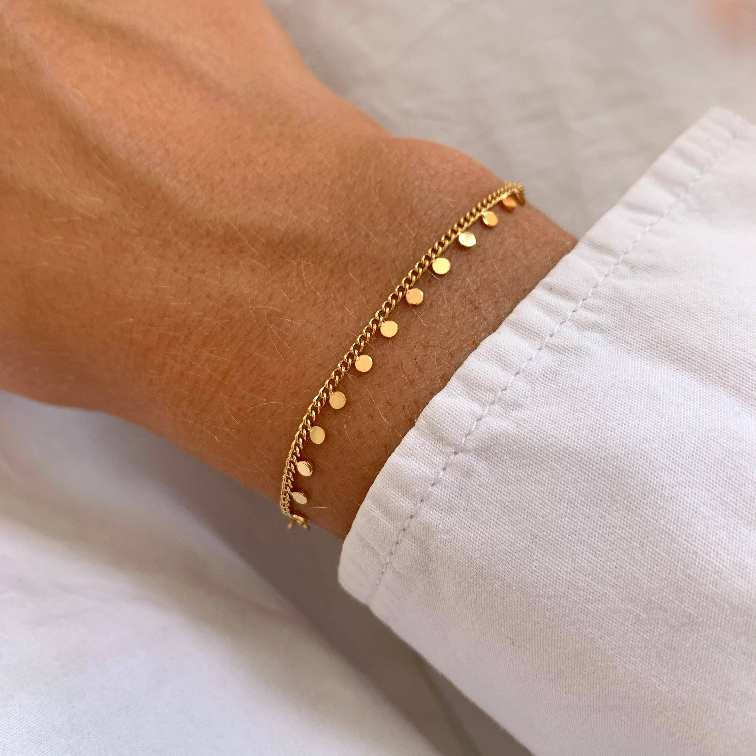 Armband für Damen aus Edelstahl mit feinen Plättchen | Victoire Collection