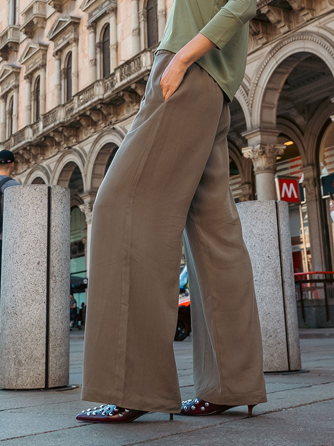 FENJA Hose – Wide Leg-Pant in Burnt Olive
