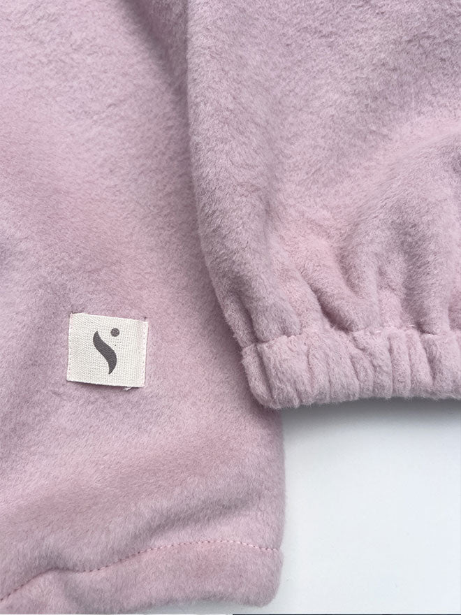 Half-Zip FRIDA – Fleecepulli aus Bio-Baumwolle in Dusty Pink