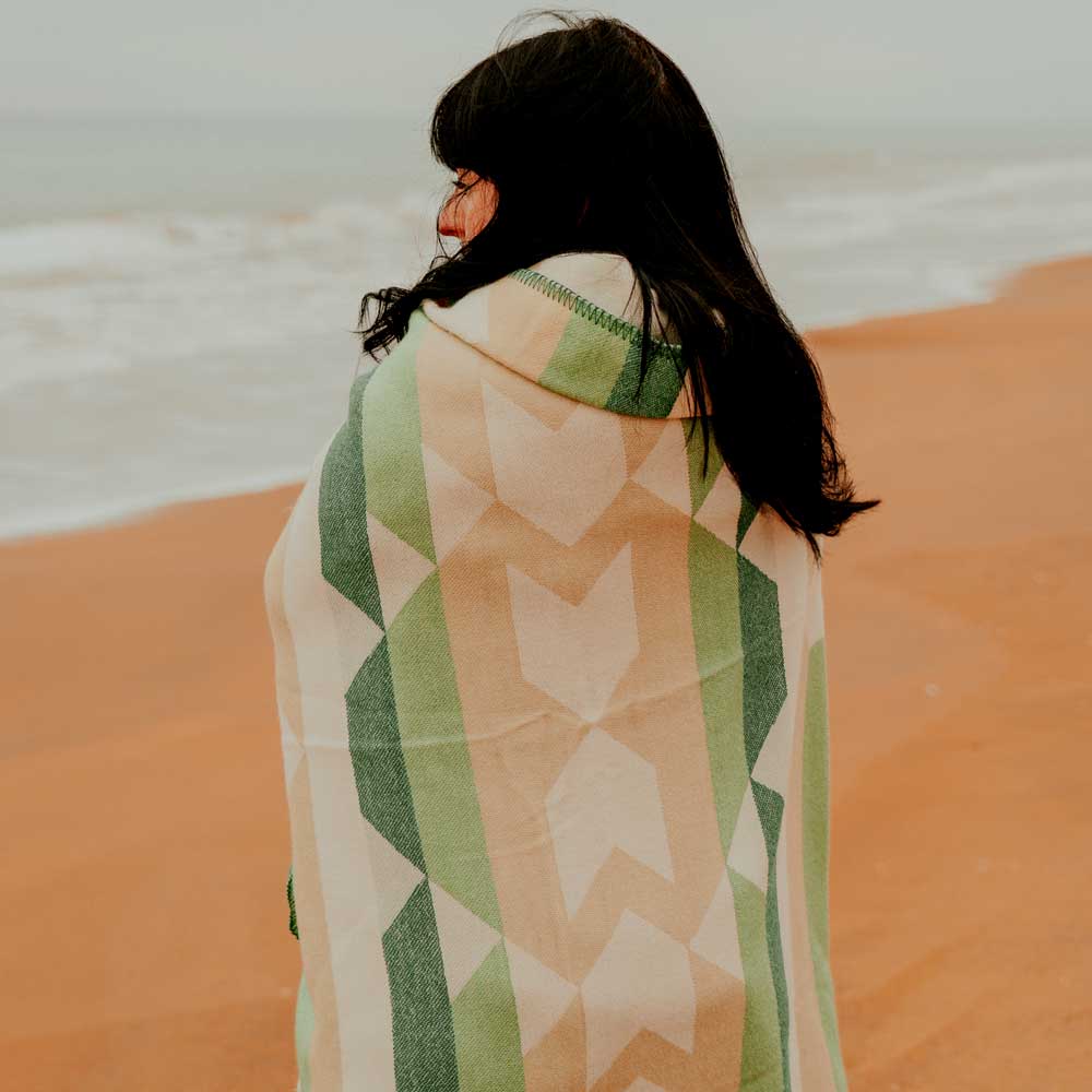 Sierra Andina Green- Boho Merino-Wolldecke