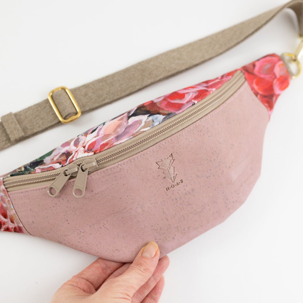 Bauchtasche Kork Rosa Spring Blossom Size M - vegan und handgefertigt in Berlin | NOAS NOAS- simply love it.