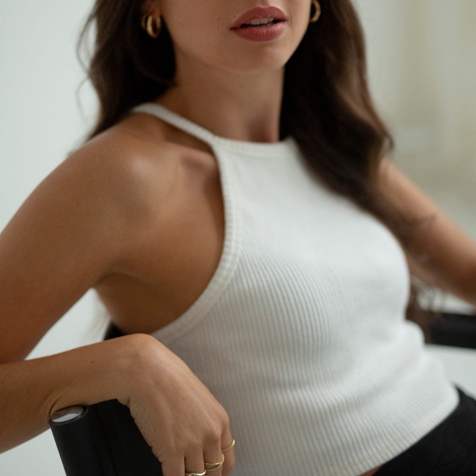 Crop-Top AUDREY aus Bio-Baumwolle - Weiss