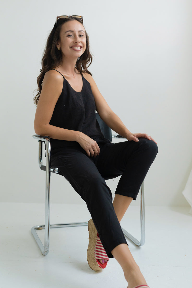 Tapered Hose MATHILDA aus Tencel schwarz