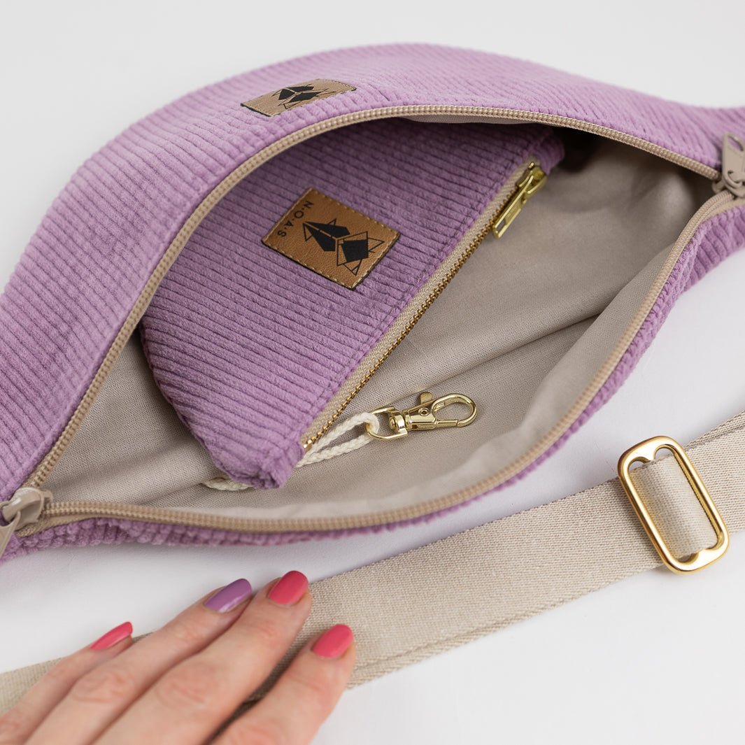 Moon Bag Geldbörse Cord Lilac - vegan und handgefertigt in Berlin | NOAS NOAS- simply love it.