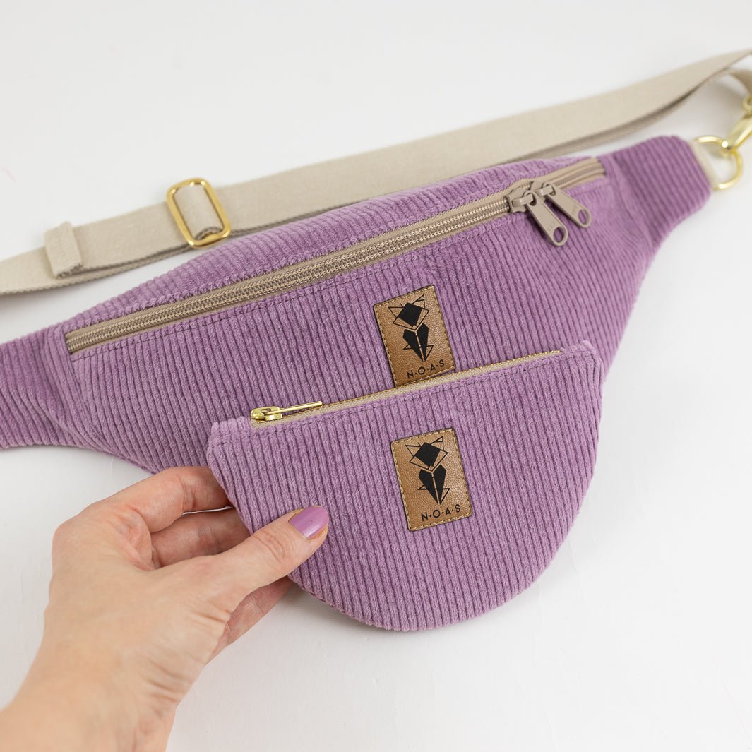 Moon Bag Geldbörse Cord Lilac - vegan und handgefertigt in Berlin | NOAS NOAS- simply love it.