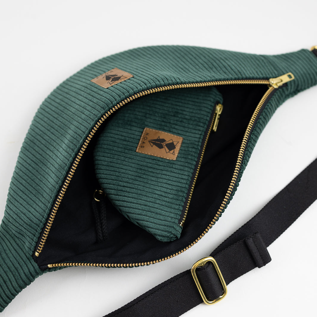 Bauchtasche CORD Greige Size L - vegan und handgefertigt in Berlin | NOAS