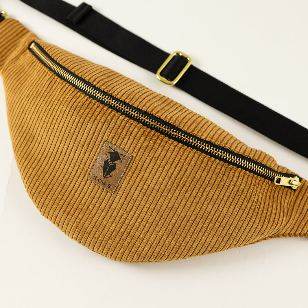 Bauchtasche Cord Honiggelb Size L - vegan und handgefertigt in Berlin | NOAS Berlin