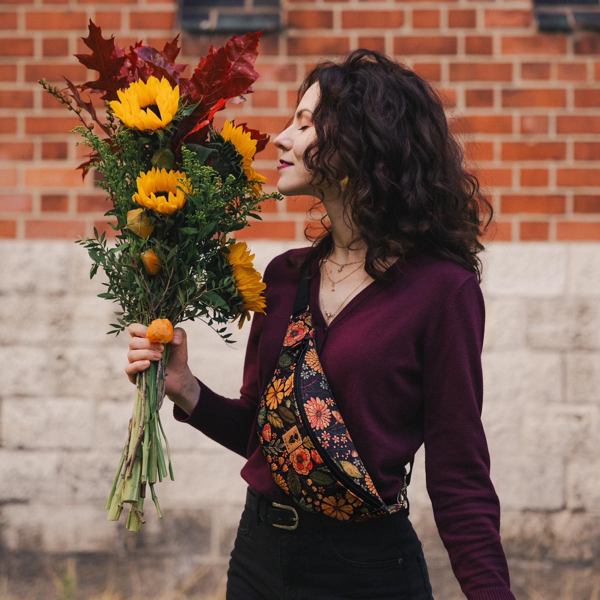 Bauchtasche Kork Flower