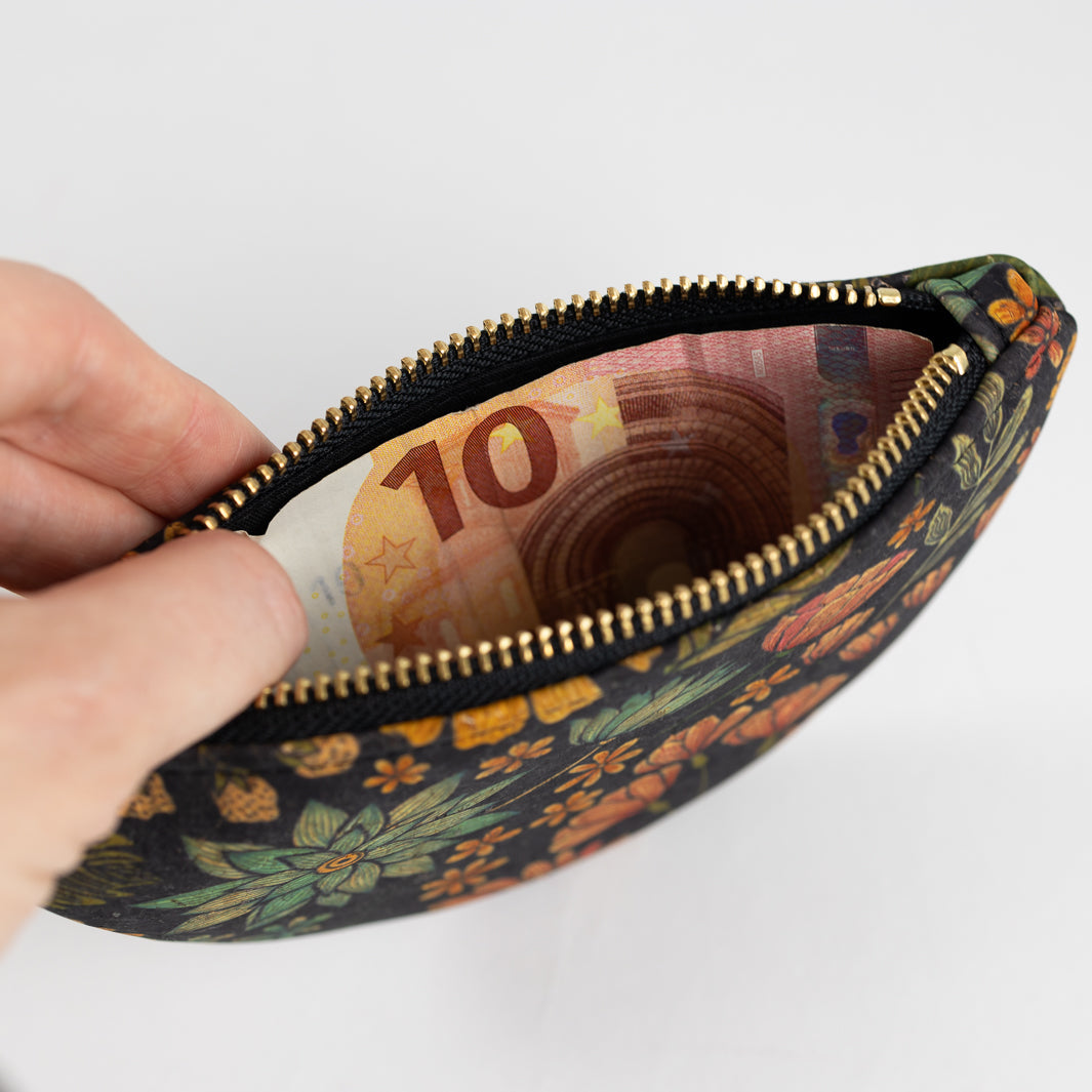 Moon Bag Geldbörse Kork Flower