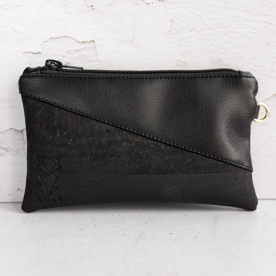 Kork-Mini-Tasche All Black - vegan und handgefertigt in Berlin | NOAS