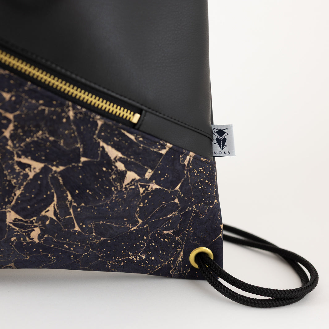 Turnbeutel Kork Nachtblau Gold