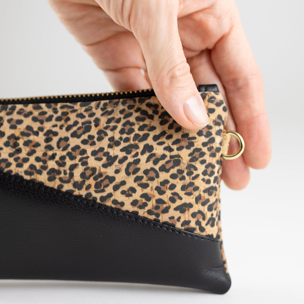 Mini-Geldbörse Kork Leo mit Kartenfächern