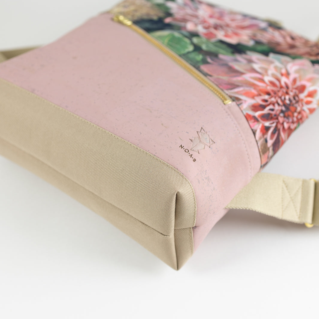Mini-Rucksack Spring Blossom Kork Rosa mit Geheimfach - vegan und handgefertigt in Berlin | NOAS