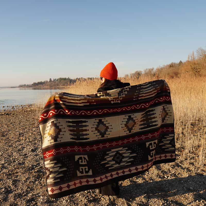 ETHNO Kingsize Decke Red